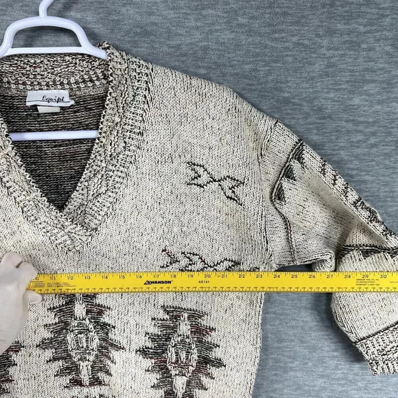Vintage Equipt Mens L-XL Aztec Pullover Sweater Southwestern Cotton Blend Hippie - Picture 12 of 16